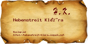 Hebenstreit Klára névjegykártya